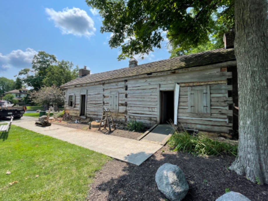 Chink Repair on Vintage Log Building Services 